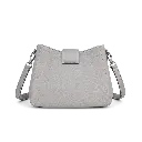Minimalist light gray crossbody handbag.webp