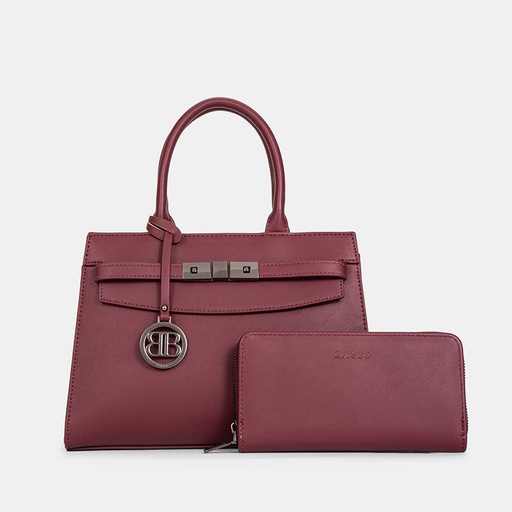 [BX012411010A-maroon] Bagco Women’s Luxury Handbag (Maroon)