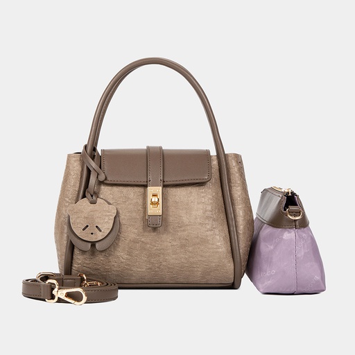 [EK012409038-coffee] Bagco Women’s Trendy Handbag (Coffee)