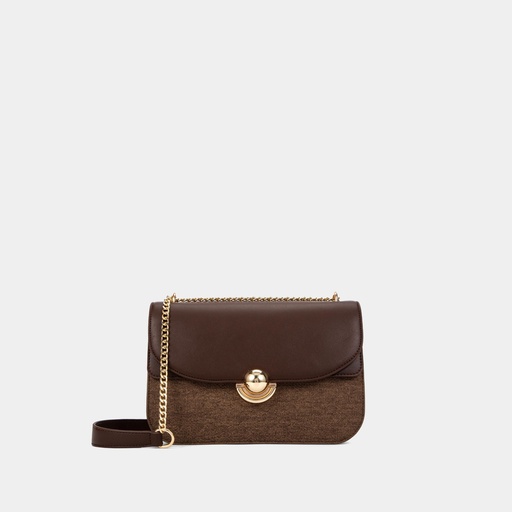 [BX012412032B-Coffee] Elegance Multi-Tone Crossbody Bag (Coffee)