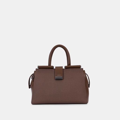 [BX012505032A-coffee] Classic Premium Handbag Set (Coffee)