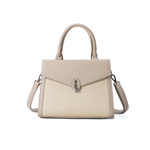 [80084-beige ] حقيبة إيليجانس ثنائية الخامة (بيج)