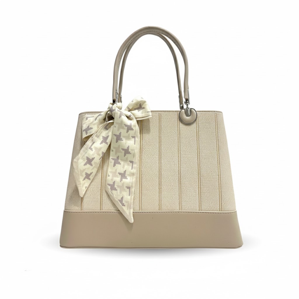 Elite Fabric Handbag with Elegant Scarf