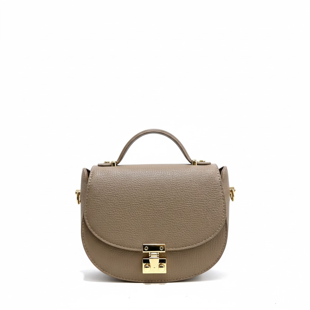 Luxe Crossbody Bag with Gold Lock