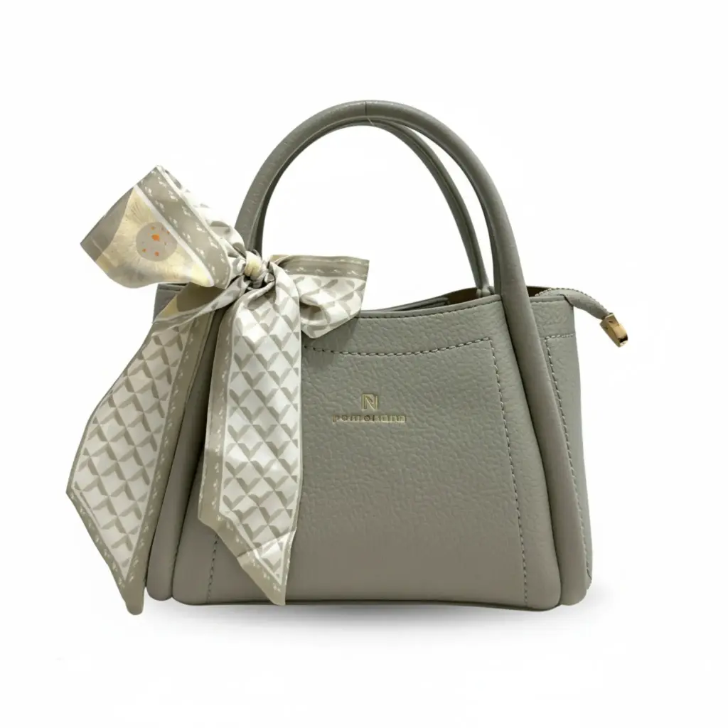 Trendy Elite Handbag with Scarf Bow