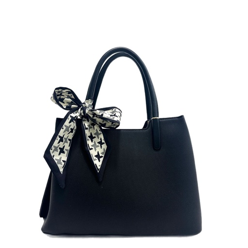 [80032 – Black] Pomonana Elegant Scarf-Tied Handbag (Black)