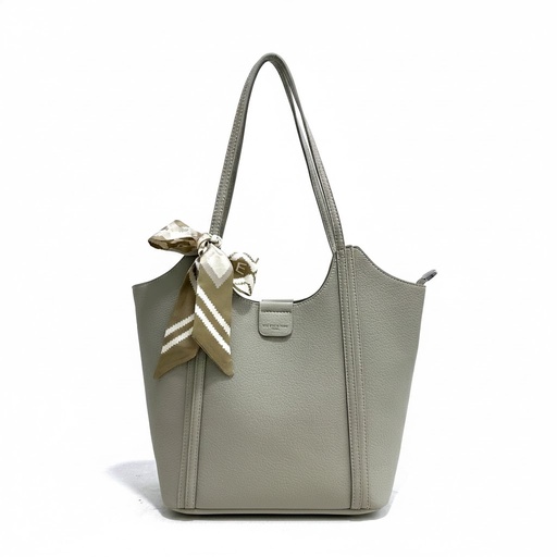 [3008-851 – Grey] Elegant Ribbon Tote Bag (Grey)