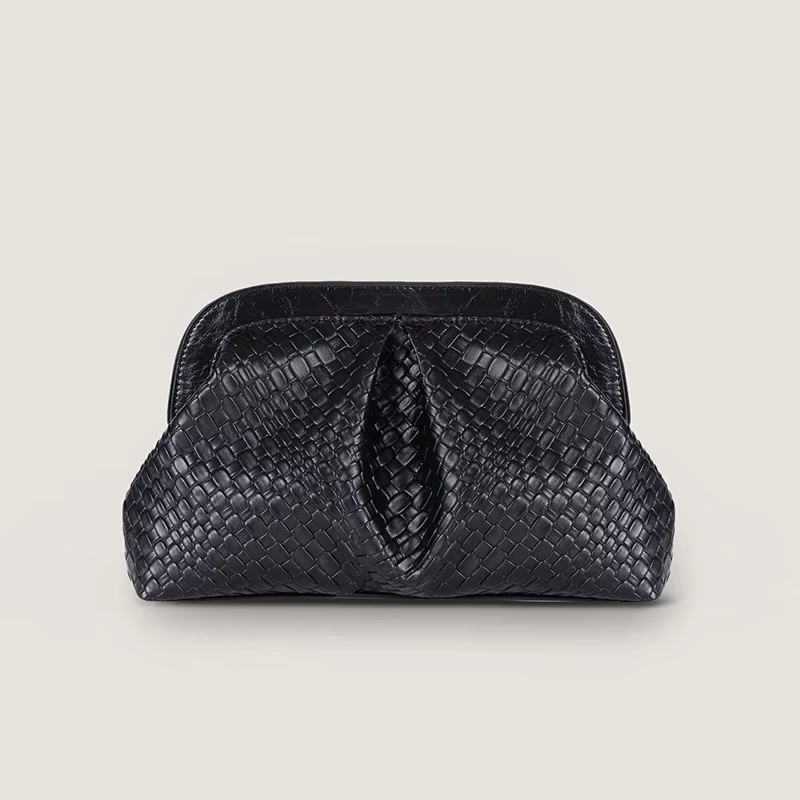 Luxury Metallic Pleated Evening Bag