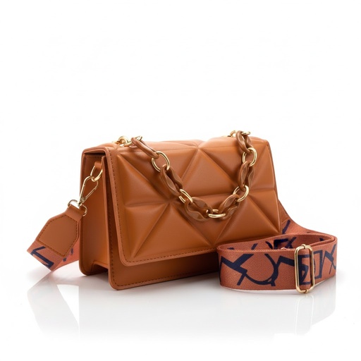 [HBX20241202 – Brown] حقيبة كروس بودي جيومتريك شيك (بني)