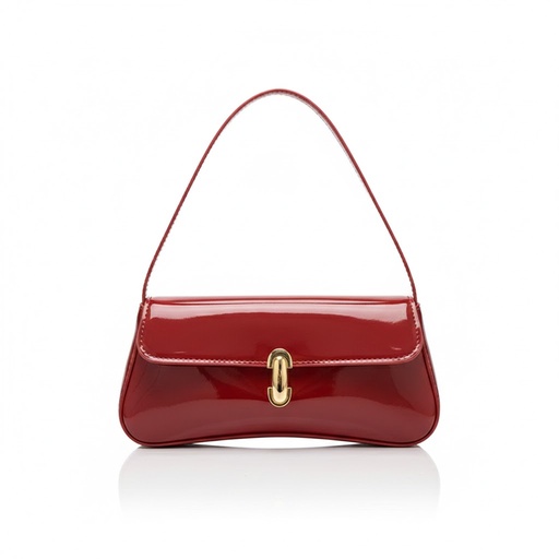 [fxj0184 – Red] Luxury Glossy Buckle Bag (Red)