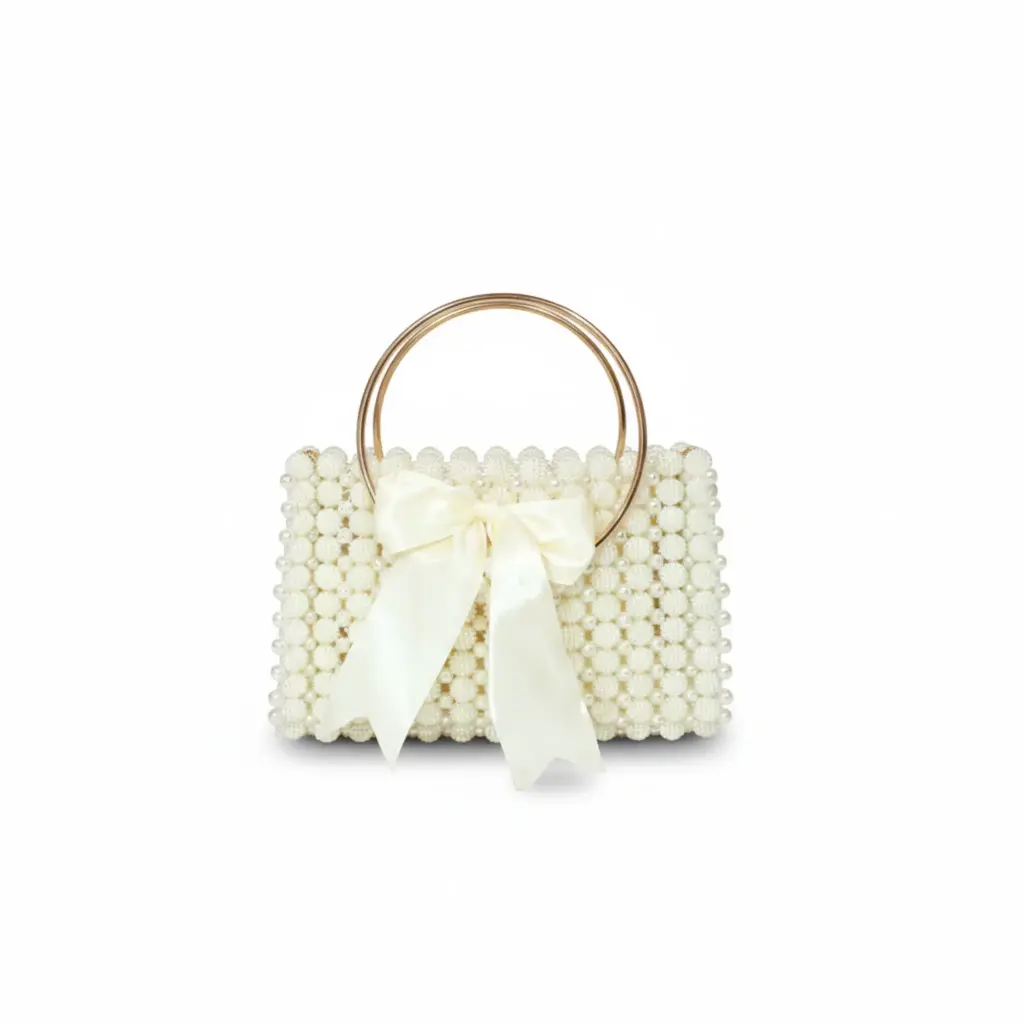 Elegant Pearl Ring-Handle Bag