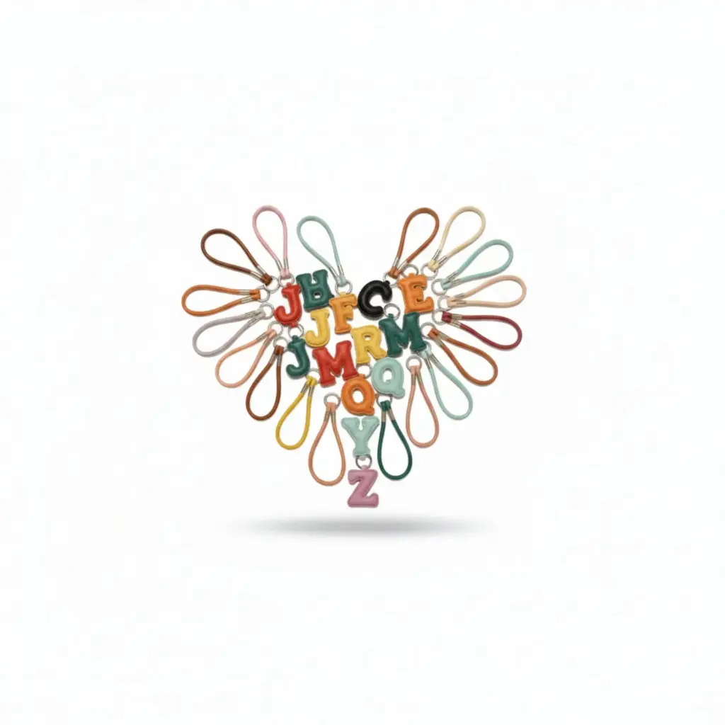 Colorful Leather Alphabet Bag Charms