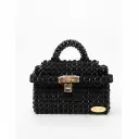 Royal Black Beaded Handbag