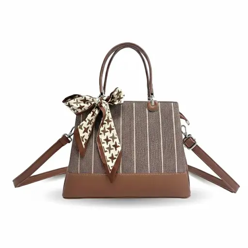 Elite Fabric Handbag with Elegant Scarf
