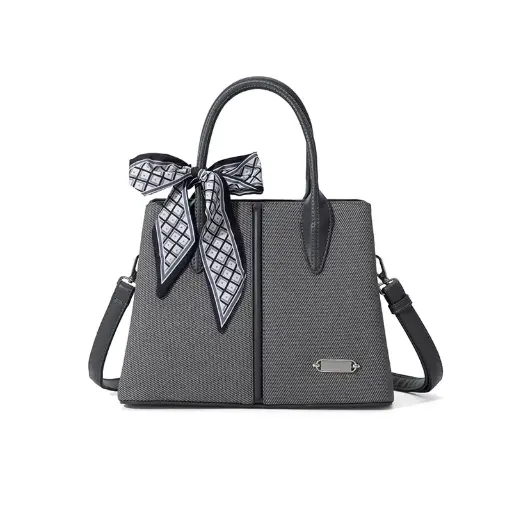 Classic Fashion Handbag with Elegant Scarf