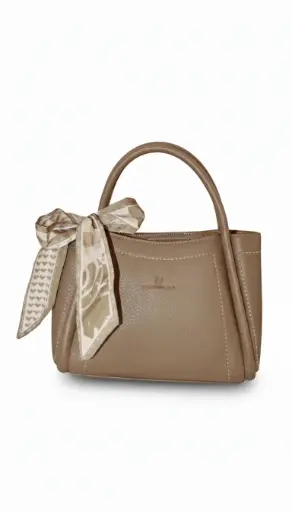 Trendy Elite Handbag with Scarf Bow