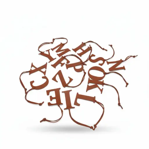 تعليقات جلدية بحروف إنجليزية